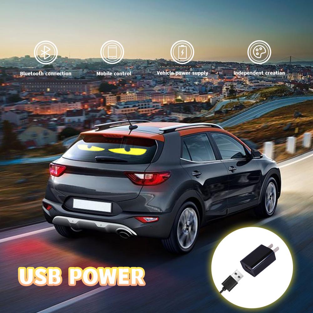 HD Flexible LED Car Smart Sticker: Full-Color Bluetooth App-Controlled Expression Screen for Rear Window, Waterproof and Soft.