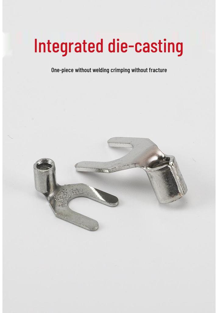 Kaitong 90° Fork Type Cold-Pressed Pre-insulated Copper Lug Terminal SNB1.25-3-4-5-6-8 U-Shape