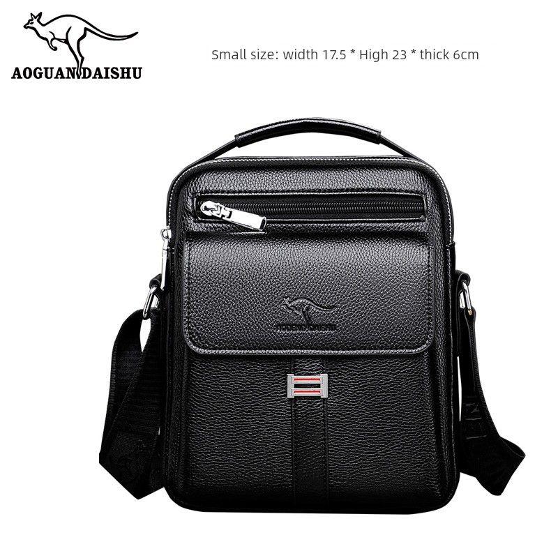 

Men s Shoulder Bag Leather Small Handbag Crossbody Business Briefcase Casual Leather Backpack Leather Bag Men Bag 6011 black litchi small size