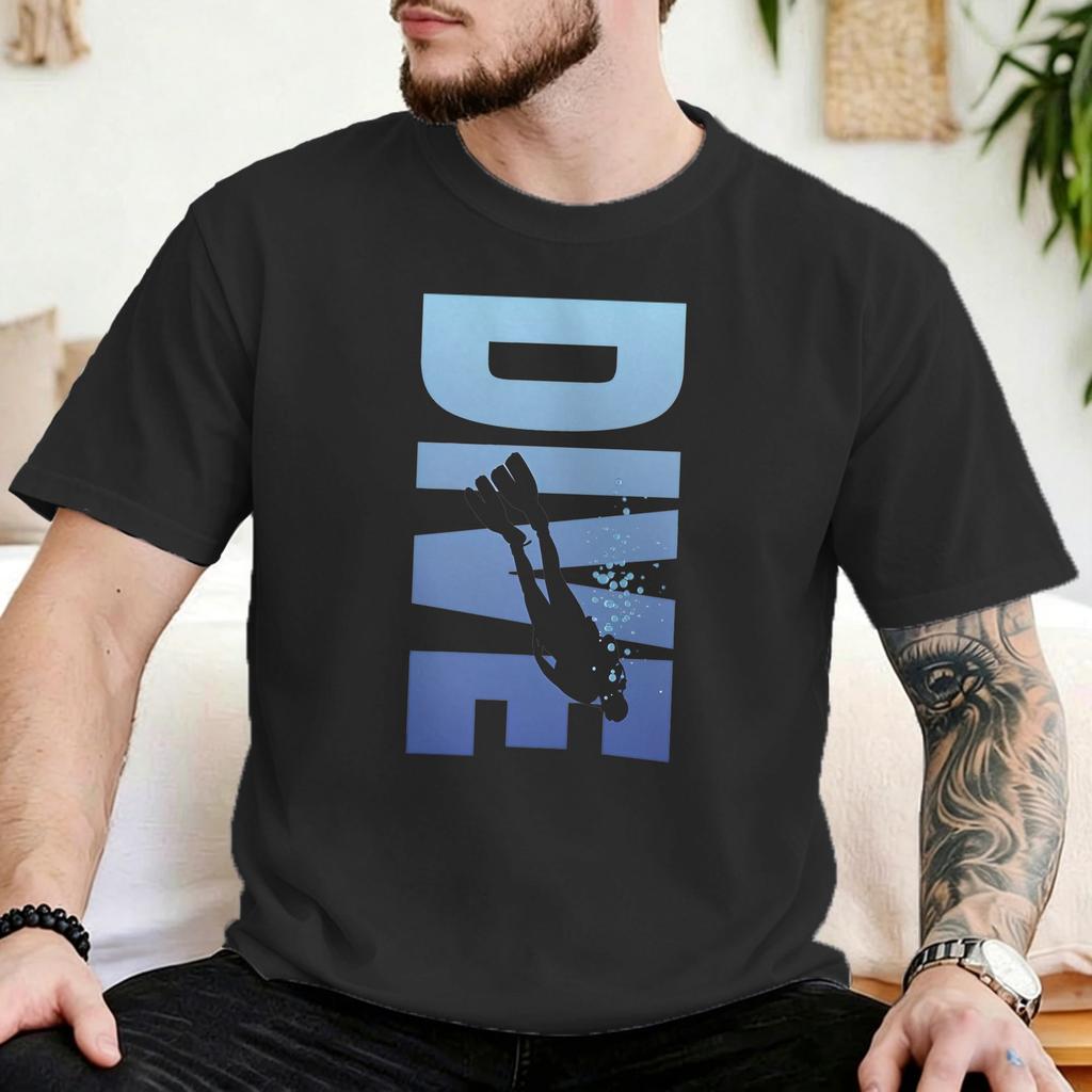 Scuba Diving Dive for Unisex Unisex T Shirts Novelty Tees Short Sleeve Crew Neck TShirt Cotton Birthday Gift Clothing