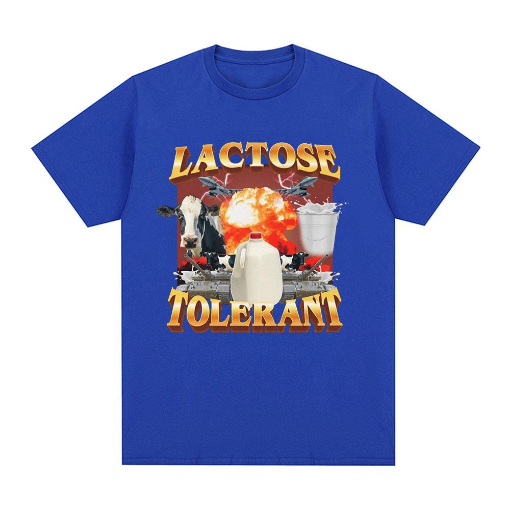Lactose Tolerant Graphic Print T-Shirt Women Vintage Fashion Short Sleeve T-shirts 100% Cotton Casual Cozy Summer T Shirts