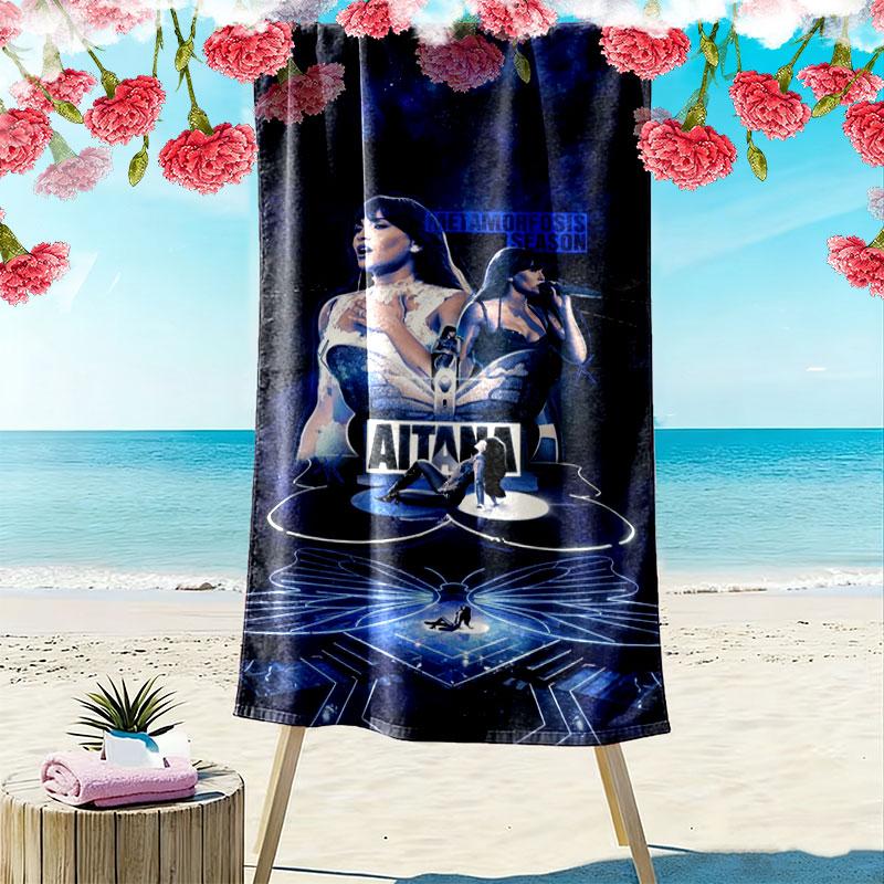 Aitana Print Beach Towel, Large Soft Quick Dry Towel for Beach Camping Swimming