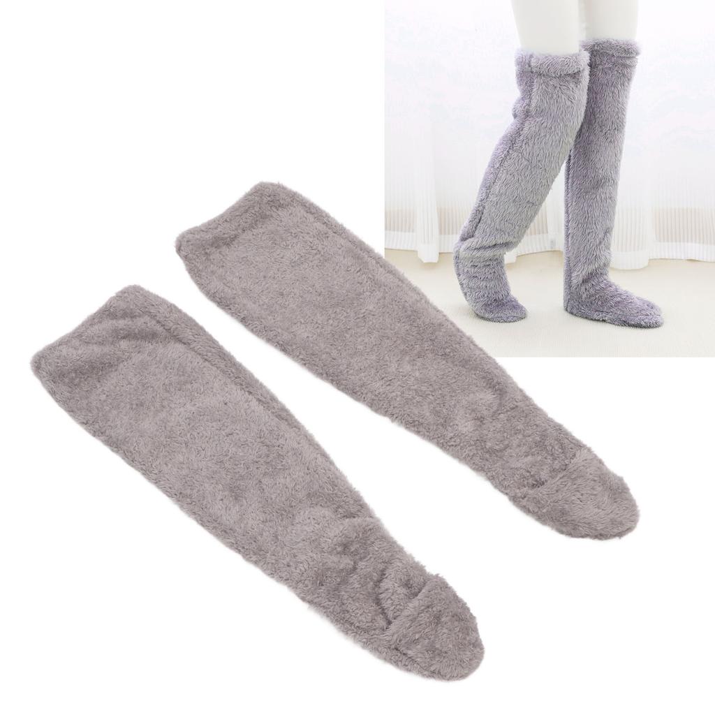 Over Knee Fuzzy Socks Winter Home Sleeping Soft Thick Breathable Plush Stockings Leg Warmer