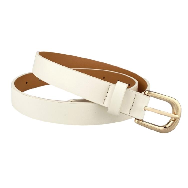 Simple Design PU Leather Skinny Belt Adjustable Waistband for Women Casual and Business Wear Formal Occasion Accessory