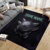 Custom Name,Gengar Home Sofa Decoration for Living Room & Bedroom, Non‑Slip Play Flannel Floor Mat for Game Room