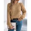 Women's Knitted Sweater - Solid Colour Lace-Up Lantern Sleeve Pullover Halloween Ladies' Top