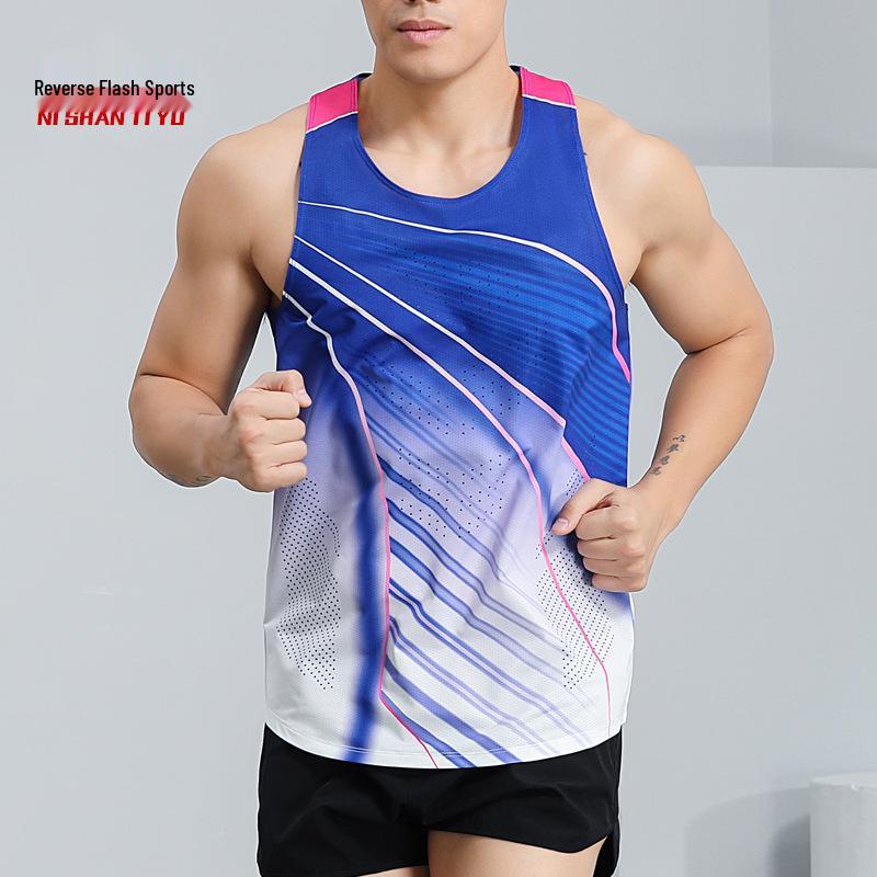 Unisex Quick-Dry Track & Field Running Vest Set for Marathon, PE Tests, Competitions & Training M