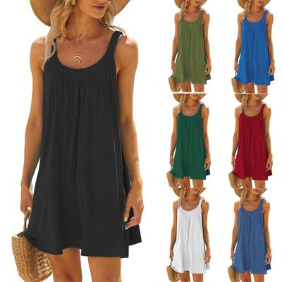 Women's Beach Dress Bikini Beachwear Coverups Casual Vacation Short Summer Halter Dresses