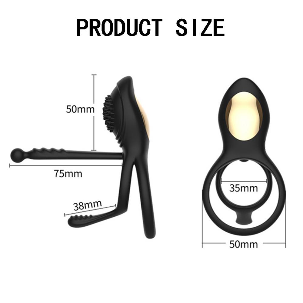 Vibrating Penis Cock Ring Delay Ejaculation Silicone Anal Vaginal G Spot Clit Stimulator Vibrator Adult Sex Toys For Men Couple