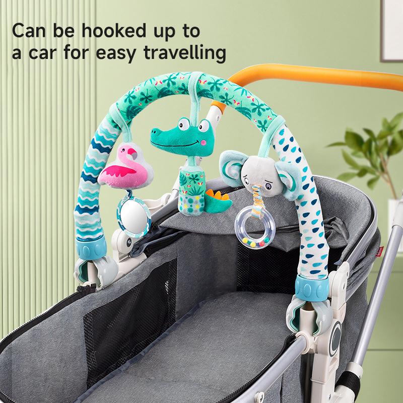 Baby Cart Arch Toys Newborn Ocular Development Toys Portable Adjustable Animal Crib Bell Toys Kids Early Education Toys Gifts