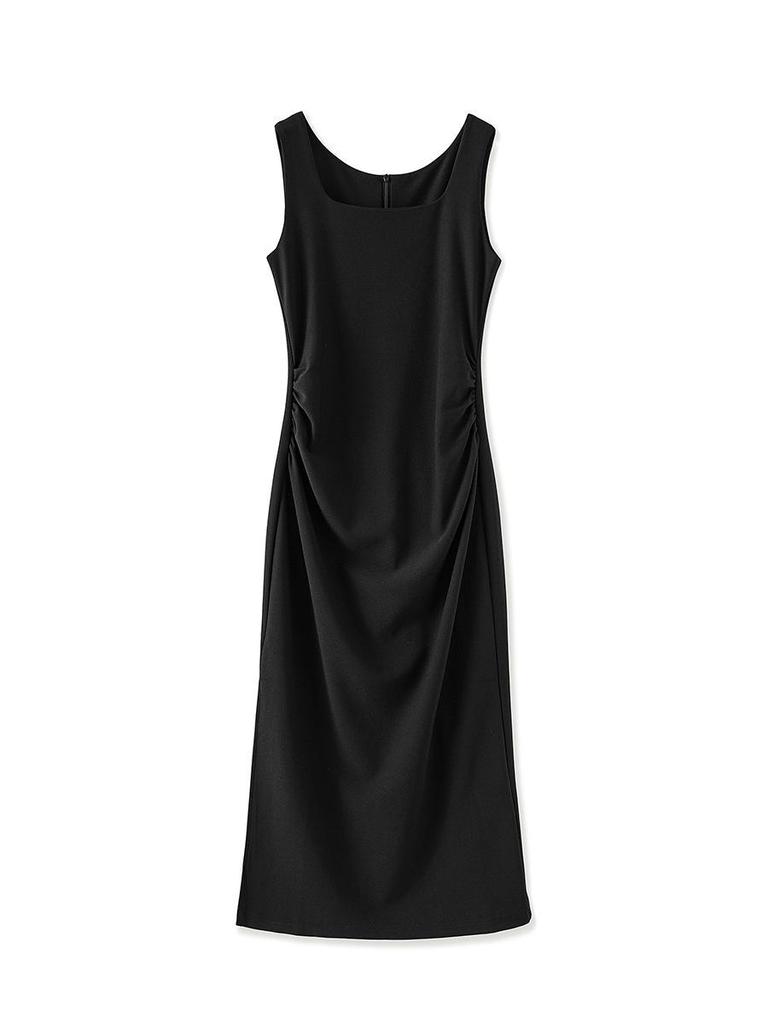 Shenzhen Nanyou Elegant French Square Neck Suspender Dress - Women's Summer Long Skirt