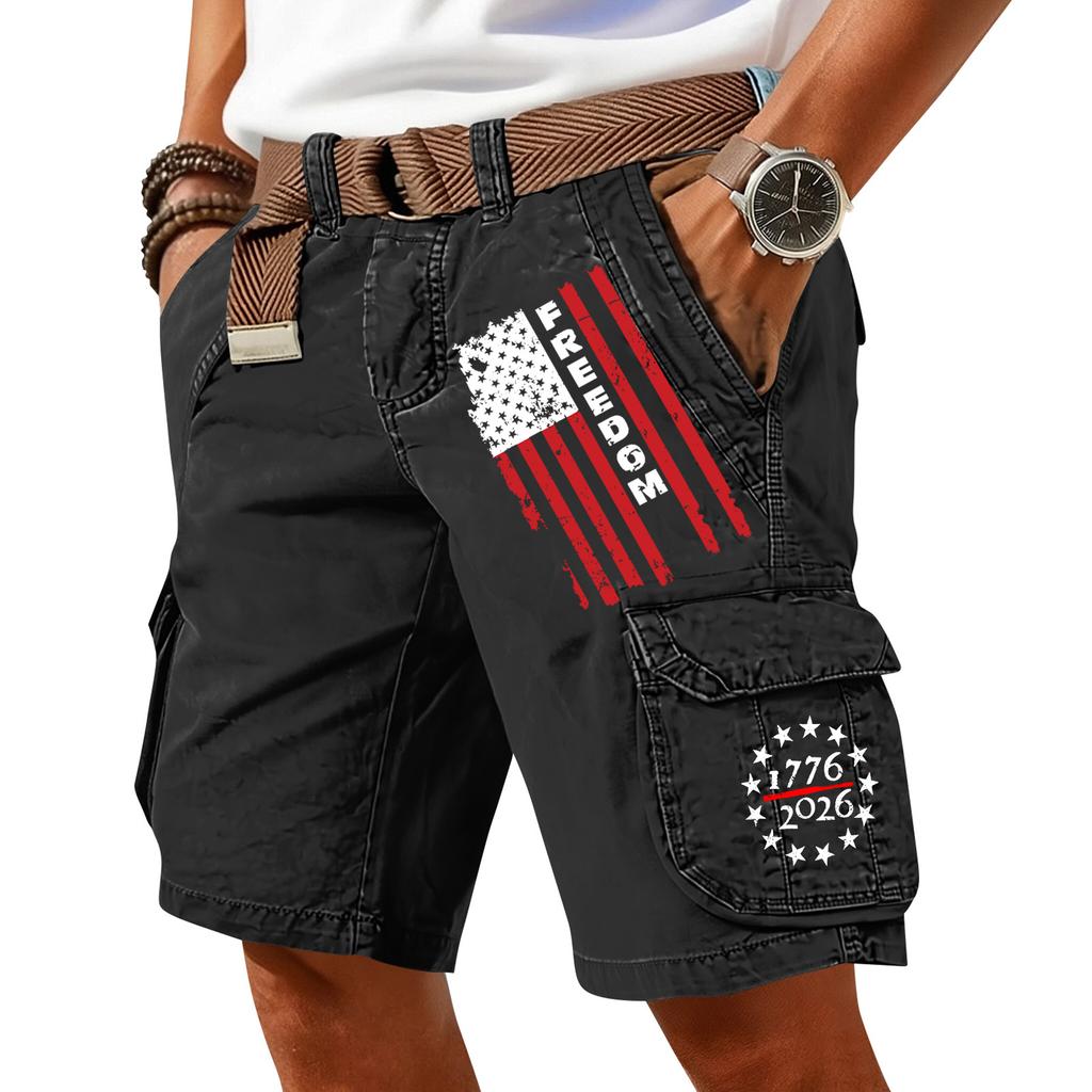 Pantaloncini Cargo Casual Stampati da Uomo per l'Estate con Tasche Multiple