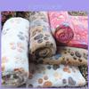 Cozy Cute Pet Small Large Paw Print Dog Puppy Fleece Soft Blanket For Comfort
