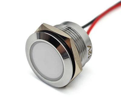 2 Pcs LED Off-Road Dashboard Indicator Light 22mm White