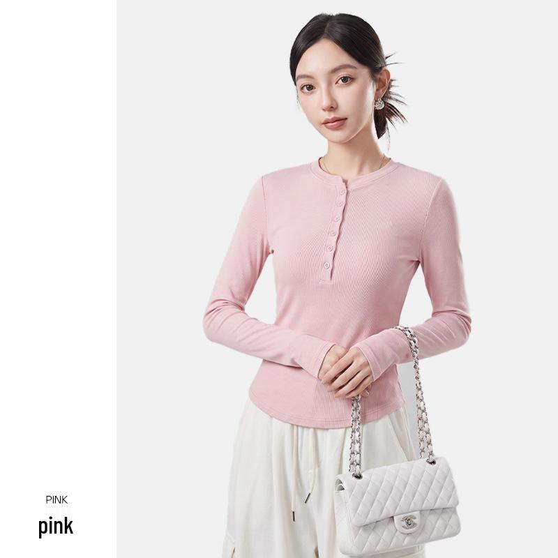 10A Antibacterial German Velvet Women's V-Neck Slim Fit Long Sleeve Warm Base Shirt