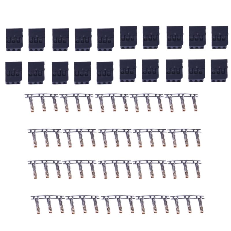 For Futaba Servo Receiver Connectors Plugs with Lock and Male Female Terminals Crimps Pin Kit for Quadcopter Battery