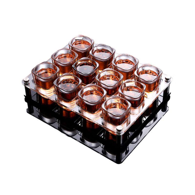 Qianxing Square Glass Spirit Cup Set with Holder