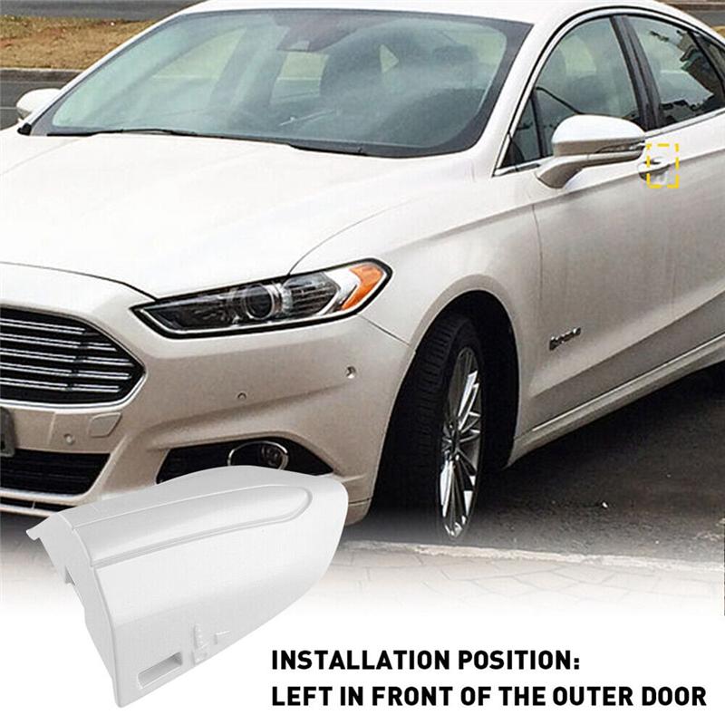DS7Z-54218A15-DC Car Front Left Door Handle Lock Bezel Cover Parts For Ford Fusion Edge 2015- Pearl White-M53K