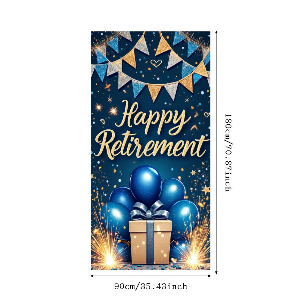 Event Banner Star Decoration Happy Retirement Banner Gold Theme Retirement Decor for Outdoor Party Home Decoration