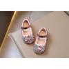 Mädchen Prinzessin Schuhe Frühling und Herbst Neu Strass Mode Schleife Baby Mädchen Kristallschuhe Weiche Sohle Elsa Einzelne Schuhe