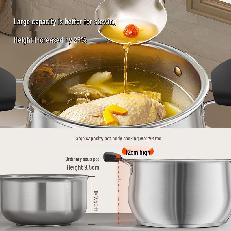 MAXCOOK 316L Stainless Steel Soup Pot