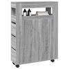 Narrow Bathroom Cabinet with Casters Gray Sonoma Particleboard