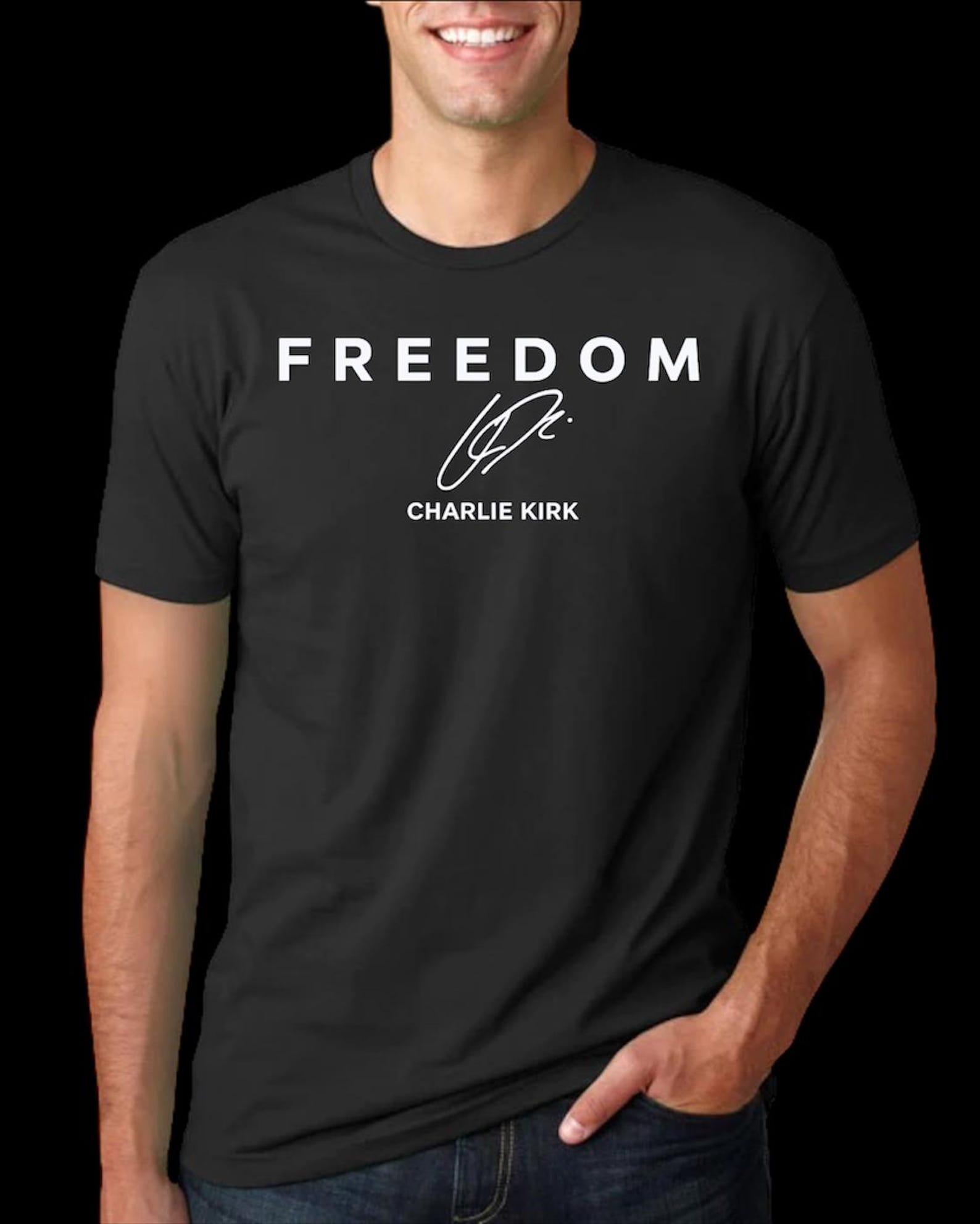 FREEDOM Charlie Kirk Signature T shirt S