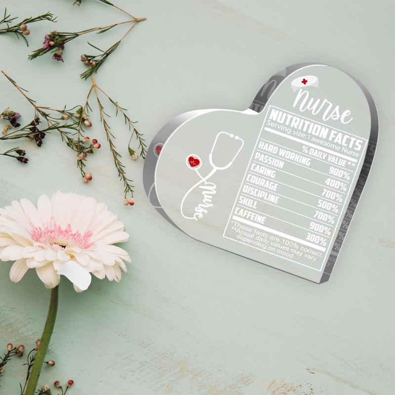 Nurse Gifts (Women/Men): Funny Acrylic Heart Plaque – Appreciation & Graduation Keepsake (Home/Office).