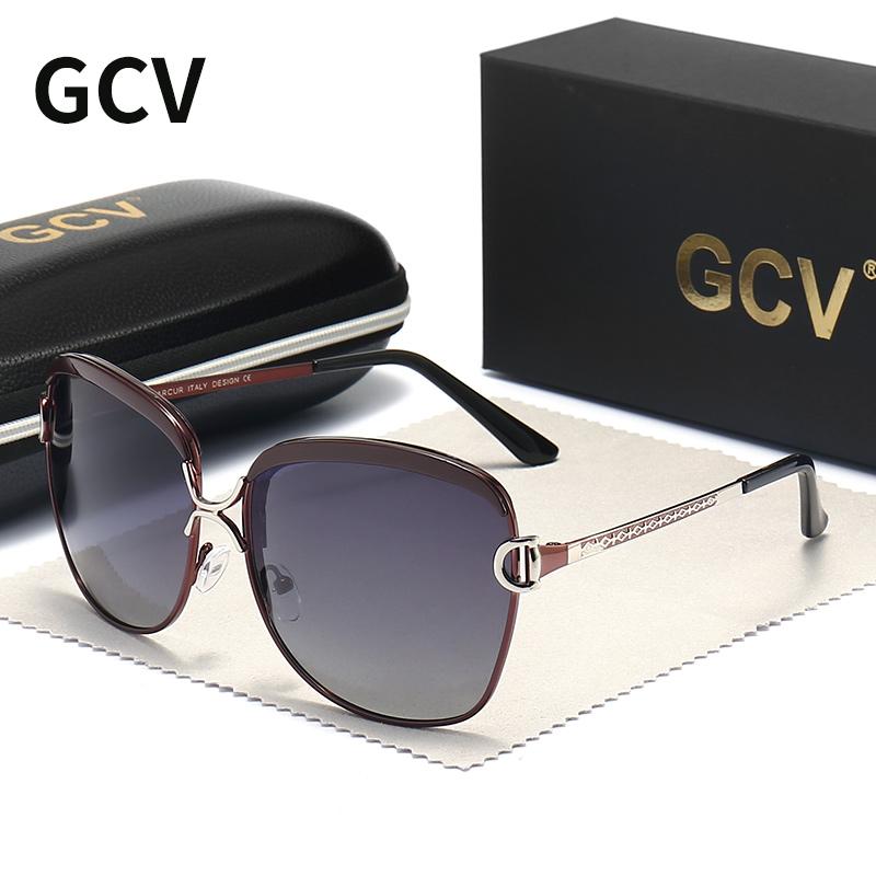 

GCV поляризованные женские солнцезащитные очки женские градиентные линзы круглые солнцезащитные очки квадратные люксовый бренд Oculos Lunette De Soleil Femme Polarized