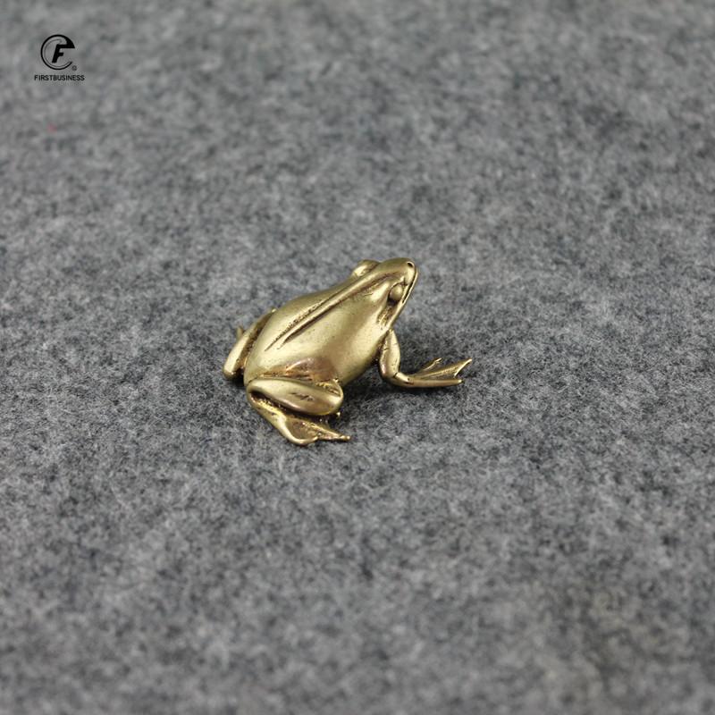 Vintage Copper Small Frogs Figurines Office Desk Crafts Ornaments Home Decor Accessories Retro Brass Animal Statue Decorations