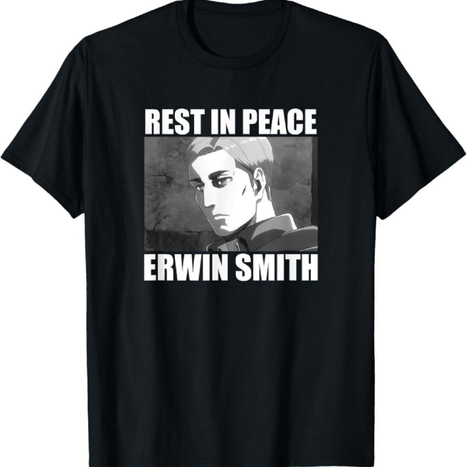 Rest in Peace Erwin Smith Anime T-Shirt S чёрный