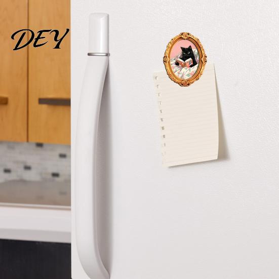 Metal Cabinets Decorative Magnets 1/6Pcs Halloween Retro Frame Refrigerator Magnet, Wooden Carved Magnet Decor Fridge for Home Office Cabinet