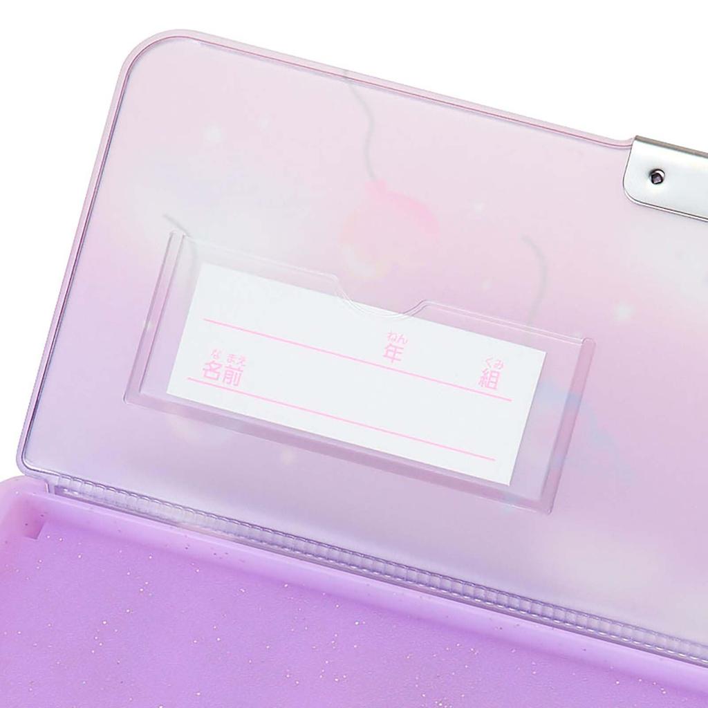 Sanrio Kuromi Pencil Opening Holds 6 Includes Mini Sharpener and Name Item Number 264989 Double-Sided Case, Double-Sided Type, Pencils, Space,