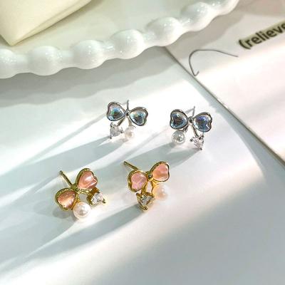 Fliege Perle Ohrringe Licht Luxus High-End-Ohrringe Süße und Nette Vielseitige Ohrringe Neue Stil