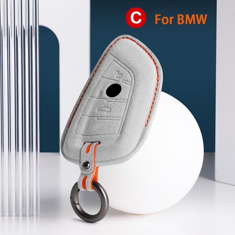 For BMW 3 5 Series X1 X2 X3 X4 X5 X6 X7 F30 F90 F10 G30 G60 E60 F48 F39 E70 F15 F16 325li 530 Car Key Case Cover Suede Keychain