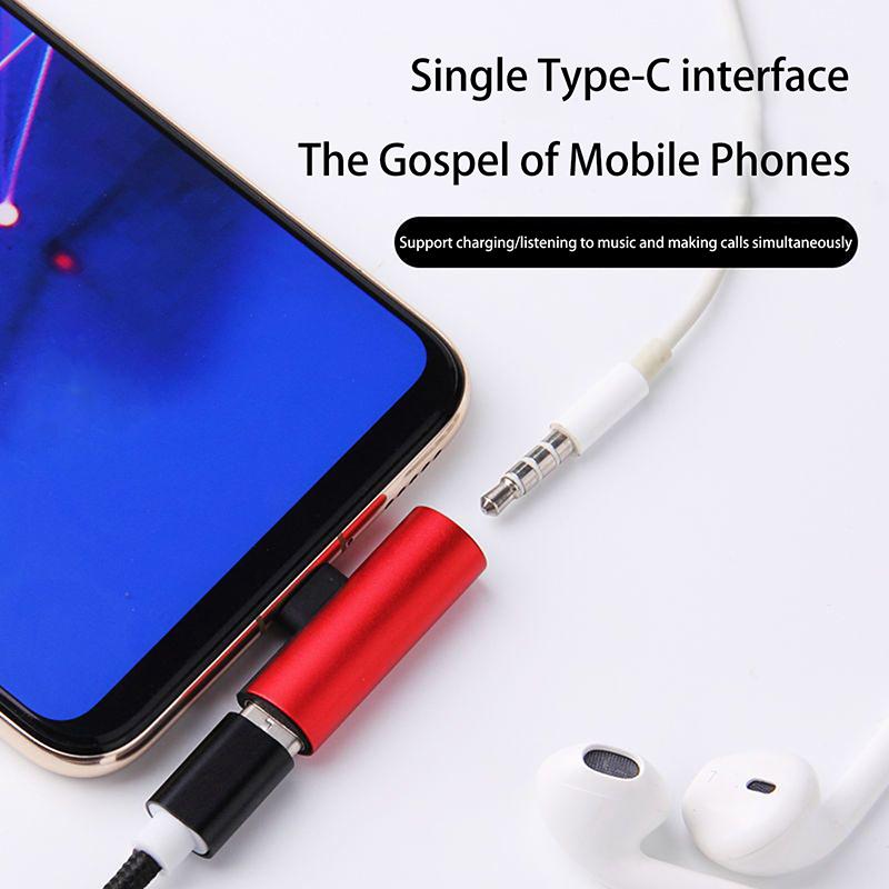 Usb Type-C To 3.5 Mm Headphone Metal Adapters Charging Splitter With Aux Audio Jack To Multiple Phone Models Charging/Music/Call