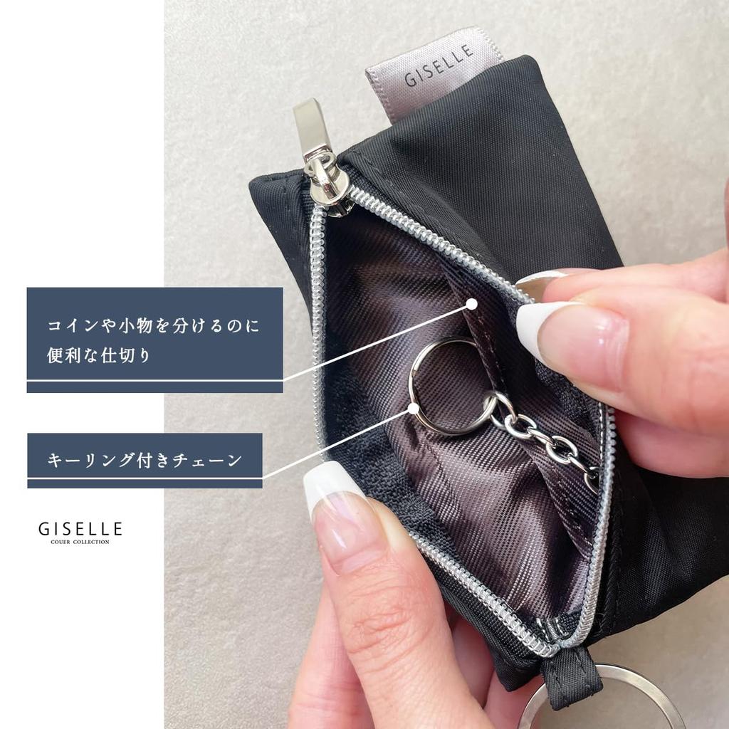 Gisele Key Smart Key Miracle Ring Coin for Men and Women Case, Case, Case, Multi-Purpose Case, Small, Compact, Lightweight, (Black)