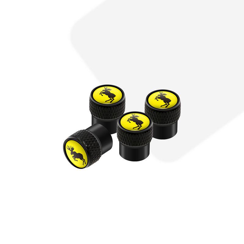 4pcs Prancing Moose Emblem Car Wheel Tire Stem Air Valve Caps Covers For Volvo Ocean XC40 XC60 XC90 V40 V60 C30 Dustproof Caps