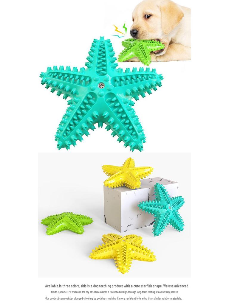 Dog Starfish Teething Toy & Toothbrush: Pet-Friendly Chew Stick