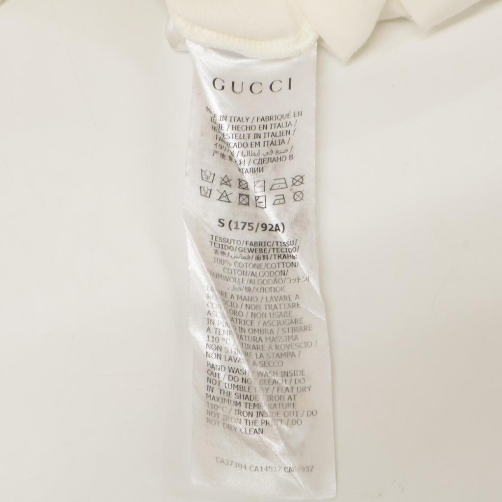 GUCCI 565806 XJAZY White Logo Blade T-Shirt tops S IvoryUsed