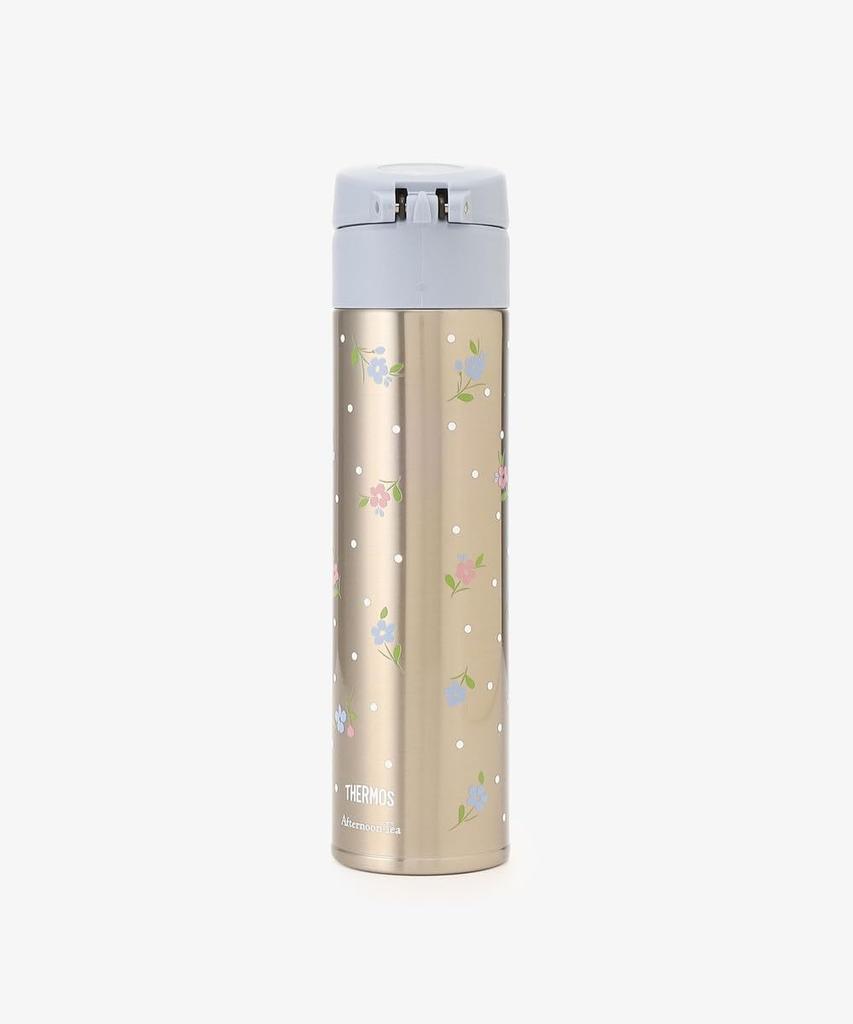 Afternoon Tea Living JD56 Heritage Fleur One-Touch Slim Bottle, 400ml, Thermos, Light Blue