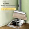 Heavy-Duty Stainless Steel Broom and Dustpan Set for Home and Commercial Use
