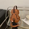Faux Leather Violin Crossbody Bag, Sling Shoulder Purse for Women, Trendy Fiddle Shaped Handbag