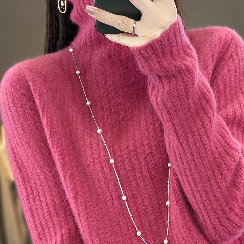 Women's Cashmere Sweater Qinghe Cashmere 30% Cashmere 70% Wool Women's Autumn and Winter Cashmere Pullover Soft and Warm