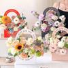 Simple Hollow Hand-Held Flower Basket Paper Flower Bouquet Floral Arrangement Carton Packaging Box Decoration Supplies