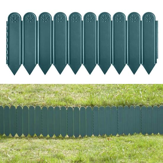 10 Buc. Panouri Bordură Peisaj Grădină Fără Săpat Bordură Gard Conectabile Panouri Gard pentru Împărțirea Curții, Laturilor de Flori
