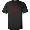 Men's Christian Cross Surrounded by Patriotic Betsy Ross Flag 13 Stars Short Sleeve T-Shirt