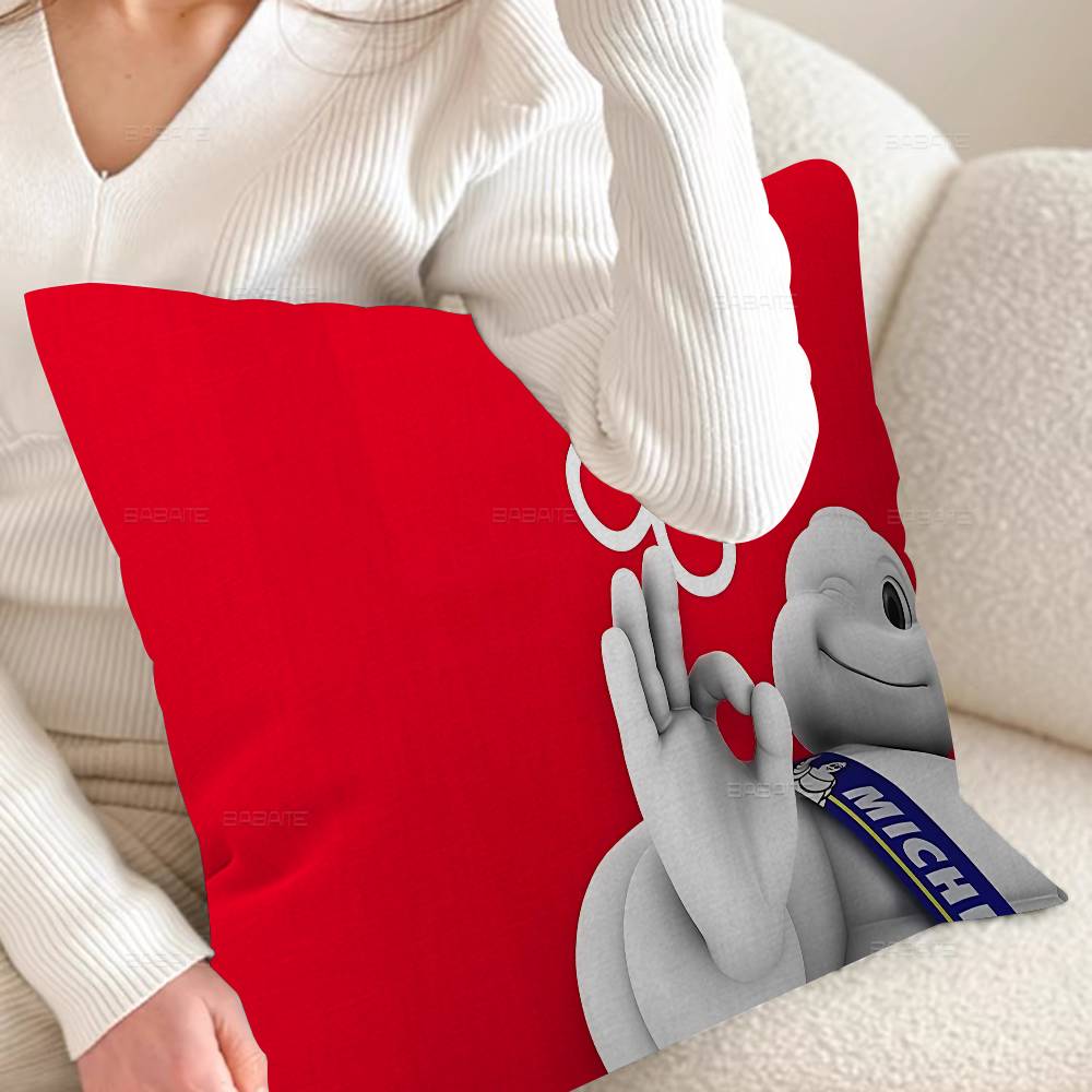 M-Michelins Logo Pillow Cover for Bedroom Room and Living Room Sofa Decorative Cushion Cover