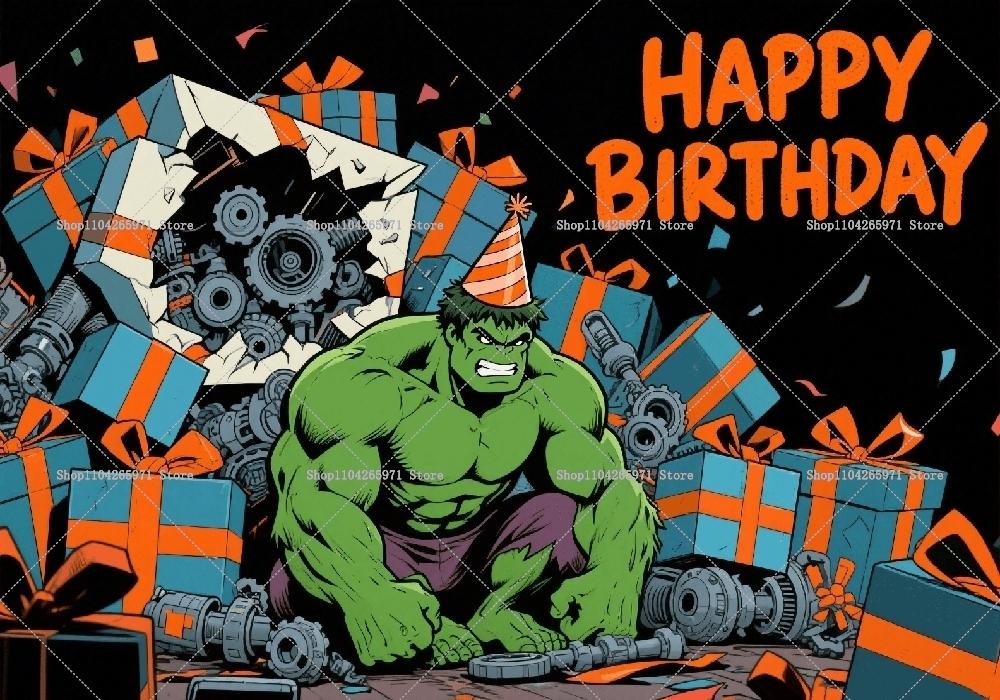 Avengers Hulk Tématická Narozeninová Dekorace Pozadí Klučičí Narozeninová Párty Dárek Fotografické Pozadí Miminkovská Sprcha Banner Studio