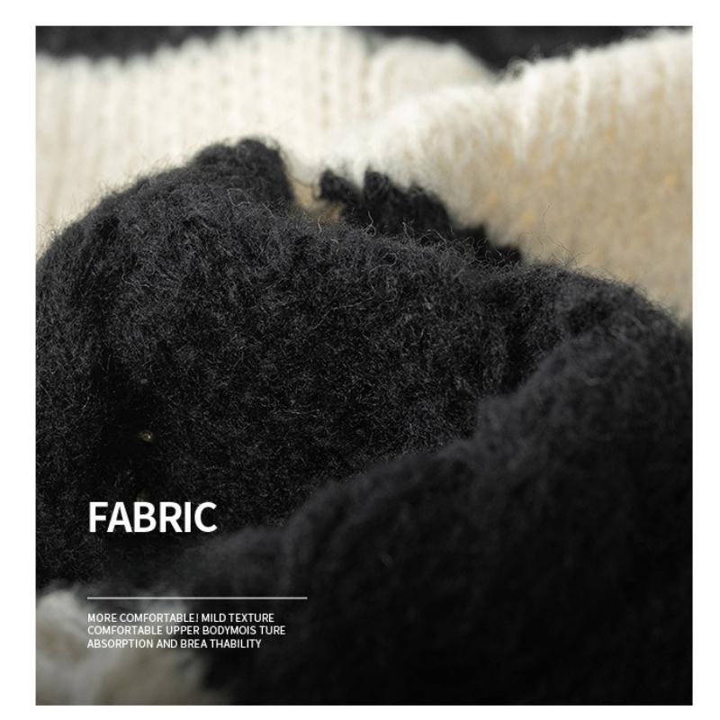 Pullovers Long Sleeves Sweaters Unisex Sweater Paragraph Spring and Autumn Couple Models Spotted Striped Bottoming Knit Shirt Retro Men's Wool Sweater